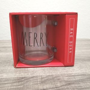 🆕️Rae Dunn MERRY Clear Glass Mug